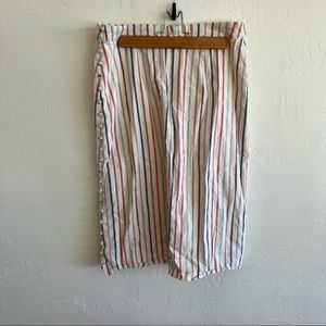 Madewell side button rainbow striped skirt